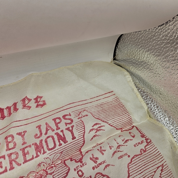 1945 Surrender Of Japan Silk Map Handkerchief Souvenir - Nippon Times 17x17 Used - Picture 12 of 14